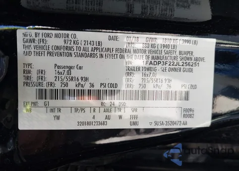 2018 Ford Focus Se from USA, damaged, VIN 1FADP3F22JL256251